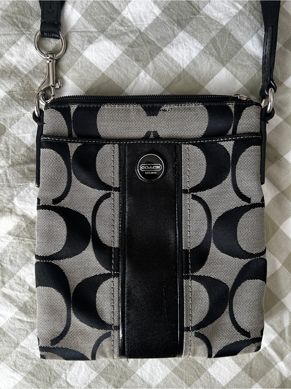 Coach Black and grey Signature Crossbody bag